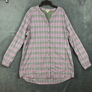 Duluth Trading Co Women's XL Purple/Green Sidewinder Vented Long Sleeve Camping